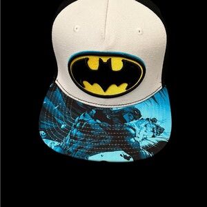 Crown Batman Cap - White, Blue, Yellow
